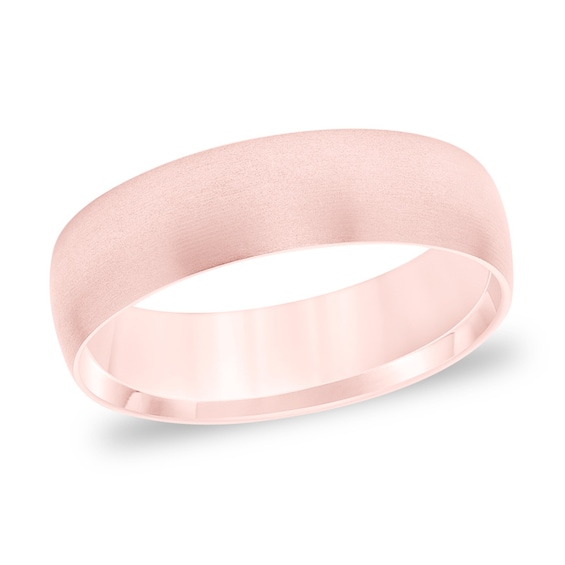 Previously Owned - Men's 6.0mm Comfort-Fit matte Wedding Band in 14K Rose Gold