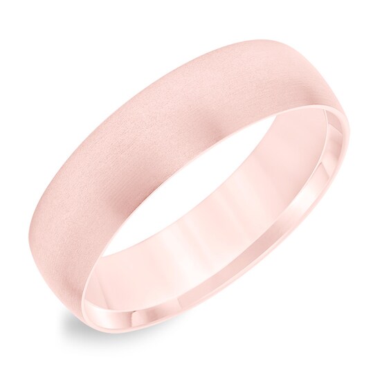Previously Owned - 6.0mm Comfort-Fit matte Wedding Band in 14K Rose Gold