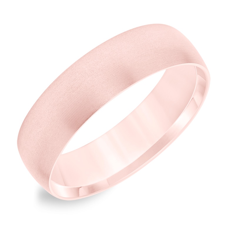 Main Image 2 of Previously Owned - 6.0mm Comfort-Fit matte Wedding Band in 14K Rose Gold