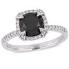 Thumbnail Image 1 of Previously Owned - 2 CT. T.W.  Black and White Diamond Frame Engagement Ring in 10K White Gold
