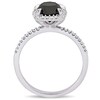 Thumbnail Image 3 of Previously Owned - 2 CT. T.W.  Black and White Diamond Frame Engagement Ring in 10K White Gold