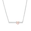Thumbnail Image 1 of Previously Owned - 1/6 CT. T.W. Diamond Infinity Heart Bar Necklace in Sterling Silver and 10K Rose Gold - 16.75"
