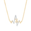 Thumbnail Image 1 of Previously Owned - 1/6 CT. T.W. Diamond Infinity Knot Heartbeat Necklace in 10K Gold - 17.1&quot;