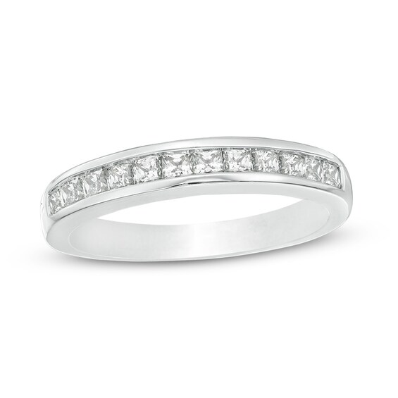 Previously Owned - 5/8 CT. T.w. Princess-Cut Diamond Wedding Band in 10K White Gold