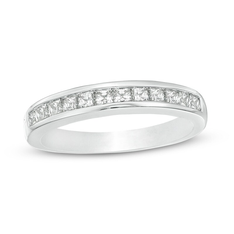Main Image 1 of Previously Owned - 5/8 CT. T.W. Princess-Cut Diamond Wedding Band in 10K White Gold