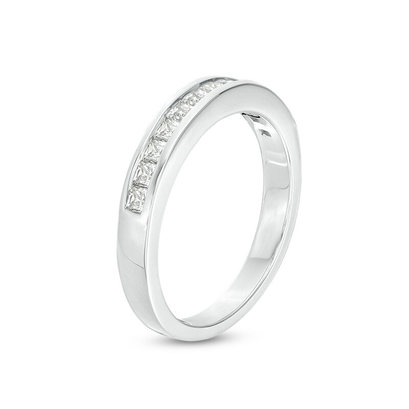 Main Image 3 of Previously Owned - 5/8 CT. T.W. Princess-Cut Diamond Wedding Band in 10K White Gold