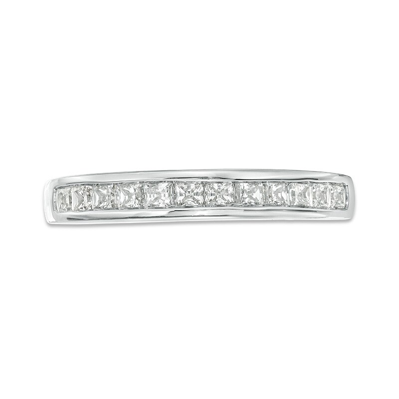 Main Image 4 of Previously Owned - 5/8 CT. T.W. Princess-Cut Diamond Wedding Band in 10K White Gold