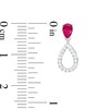 Thumbnail Image 3 of Previously Owned - Pear-Shaped Lab-Created Ruby and White Sapphire Convertible Front/Back Earrings in Sterling Silver