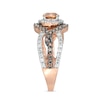 Thumbnail Image 4 of Previously Owned - 7/8 CT. T.W.  Champagne and White Diamond Bypass Frame Engagement Ring in 10K Rose Gold