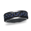 Thumbnail Image 1 of Previously Owned - Triton Men's 8.0mm Comfort-Fit Blue Carbon fiber Wedding Band in Black Titanium