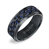 Thumbnail Image 2 of Previously Owned - Triton Men's 8.0mm Comfort-Fit Blue Carbon fiber Wedding Band in Black Titanium