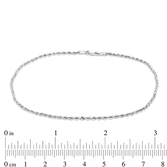 Previously Owned - Rope Chain Anklet in 14K White Gold - 10"