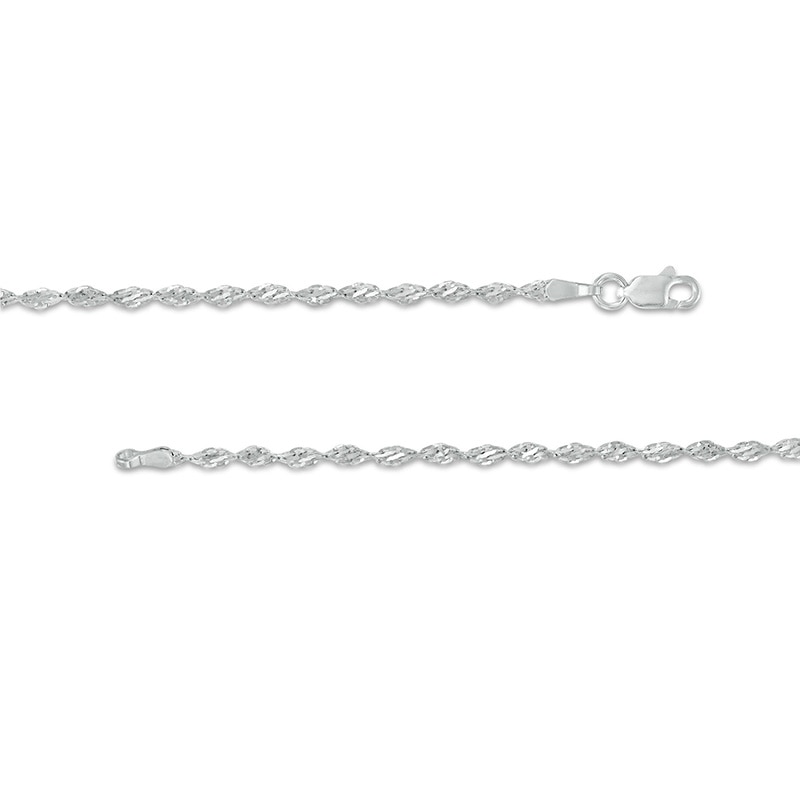 Main Image 3 of Previously Owned - 2.1mm Dorica Singapore Chain Anklet in 14K White Gold - 10&quot;