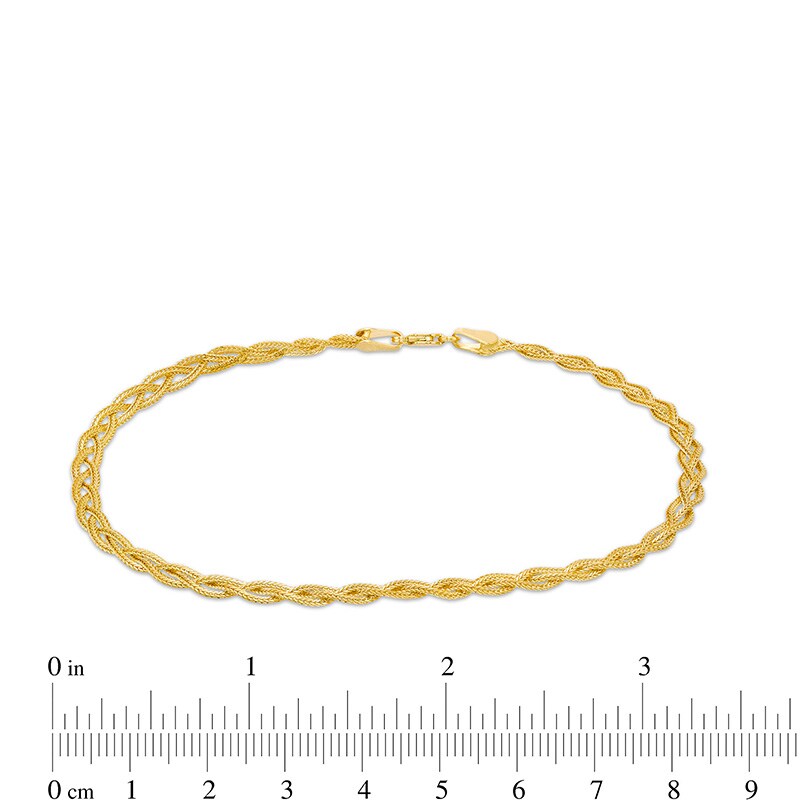 Main Image 4 of Previously Owned - Braided Foxtail Anklet in 14K Gold - 10&quot;
