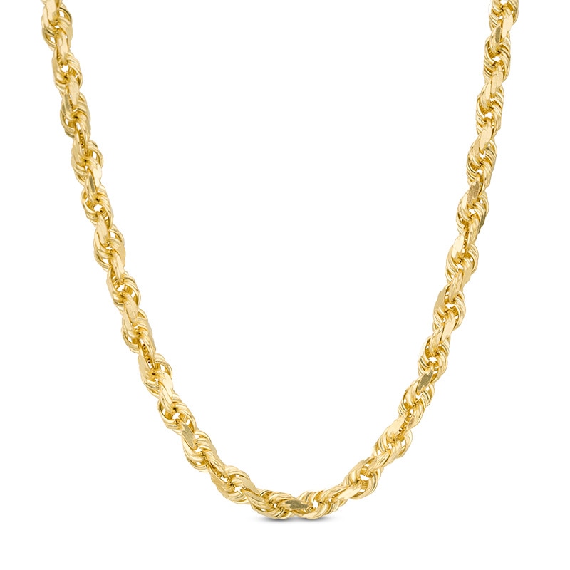 Main Image 1 of Previously Owned - Men's 4.5mm Rope Chain Necklace in 14K Gold - 24"