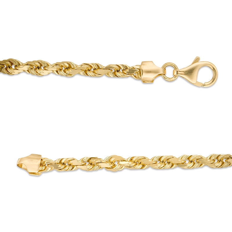 Main Image 3 of Previously Owned - Men's 4.5mm Rope Chain Necklace in 14K Gold - 24"