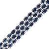 Thumbnail Image 1 of Previously Owned - Oval Blue Sapphire Triple Row Bracelet in Sterling Silver - 7.5"