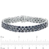 Thumbnail Image 4 of Previously Owned - Oval Blue Sapphire Triple Row Bracelet in Sterling Silver - 7.5"