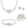 Thumbnail Image 1 of Previously Owned - 1/5 CT. T.W. Diamond Love Knot Four Piece Set in Sterling Silver with 10K Gold Plate