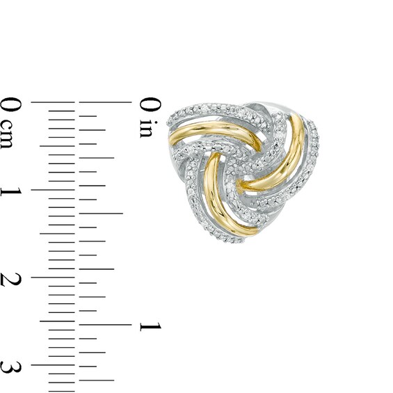 Previously Owned - 1/5 CT. T.w. Diamond Love Knot Four Piece Set in Sterling Silver with 10K Gold Plate