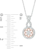 Thumbnail Image 3 of Previously Owned - 3/4 CT. T.W. Multi-Diamond Flower Three Piece Set in Sterling Silver with 10K Rose Gold Plate