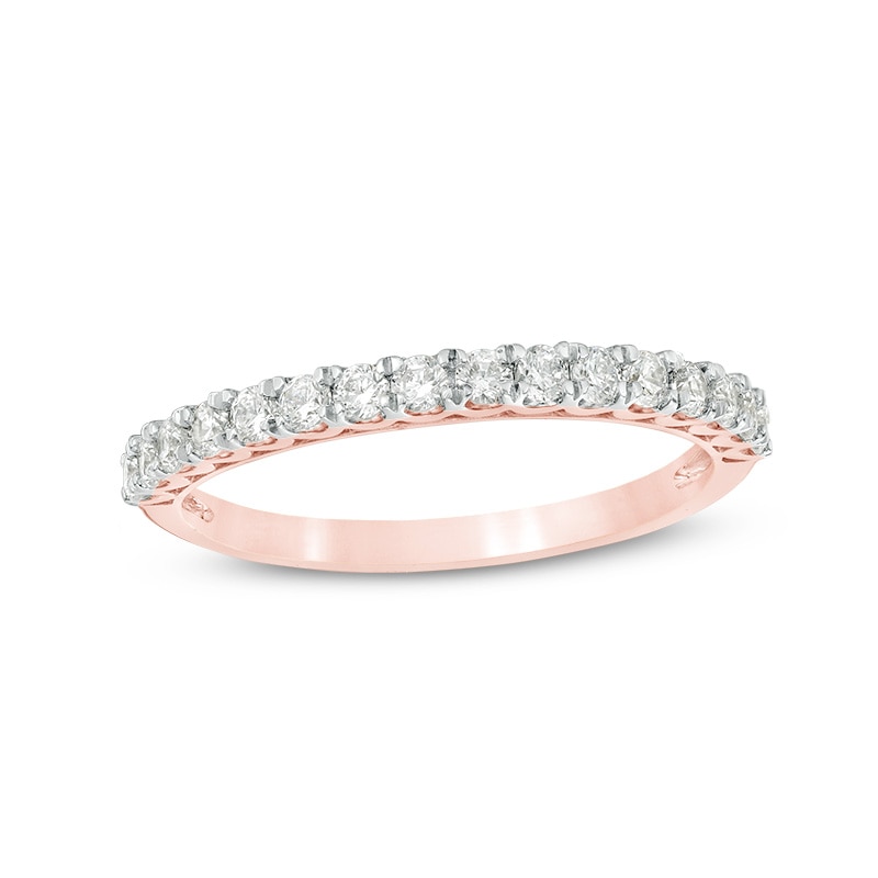 Main Image 1 of Previously Owned - 3/8 CT. T.W. Diamond Wedding Band in 10K Rose Gold