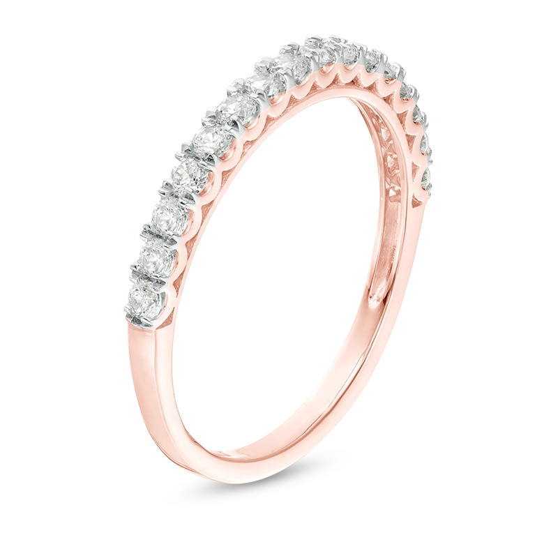 Main Image 3 of Previously Owned - 3/8 CT. T.W. Diamond Wedding Band in 10K Rose Gold