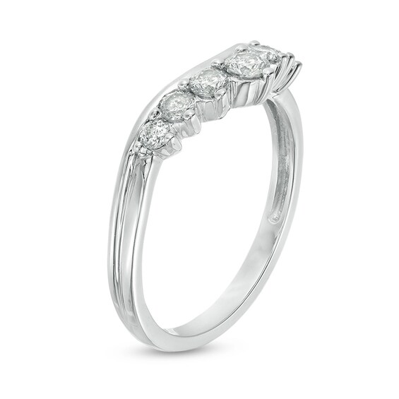 Previously Owned - 1/2 CT. T.w. Diamond Contour Wedding Band in 10K White Gold