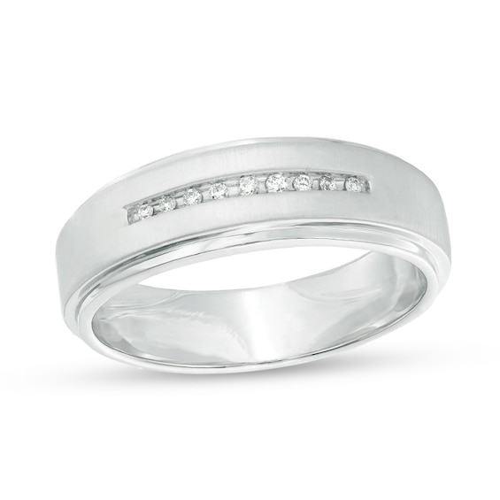 Previously Owned - 1/20 CT. T.w. Diamond Wedding Band in Sterling Silver