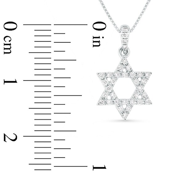 Previously Owned - 1/6 CT. T.w. Diamond Star of David Pendant in 18K White Gold