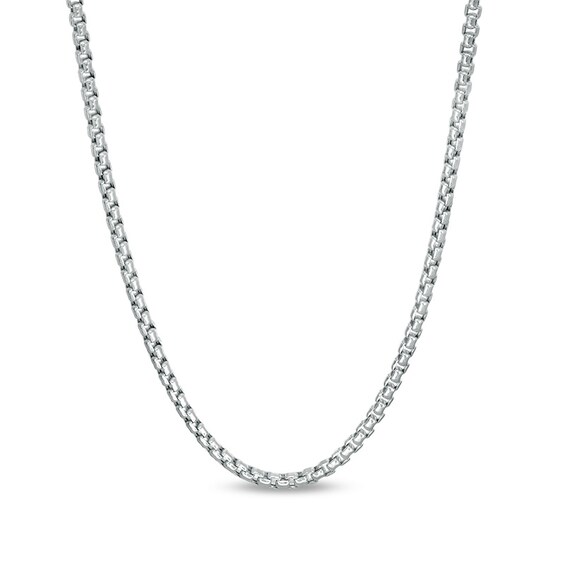 Previously Owned - Ladies' 2.25mm Round Box Chain Necklace in 14K White Gold - 20"