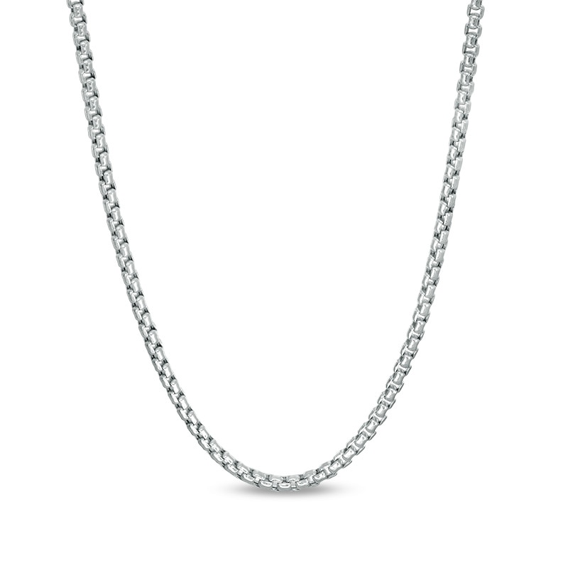 Main Image 1 of Previously Owned - Ladies' 2.25mm Round Box Chain Necklace in 14K White Gold - 20"