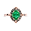 Thumbnail Image 3 of Previously Owned - Lab-Created Emerald and 1/15 CT. T.W. Black and White Diamond Vintage-Style Ring in 10K Rose Gold
