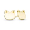 Thumbnail Image 1 of Previously Owned - Cat Face Silhouette Stud Earrings in 14K Gold
