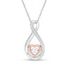 Thumbnail Image 1 of Previously Owned - Diamond Accent Infinity Heart Pendant in Sterling Silver with 14K Rose Gold Plate