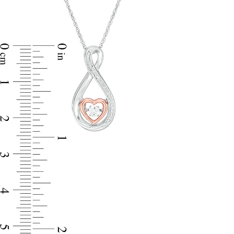 Main Image 2 of Previously Owned - Diamond Accent Infinity Heart Pendant in Sterling Silver with 14K Rose Gold Plate