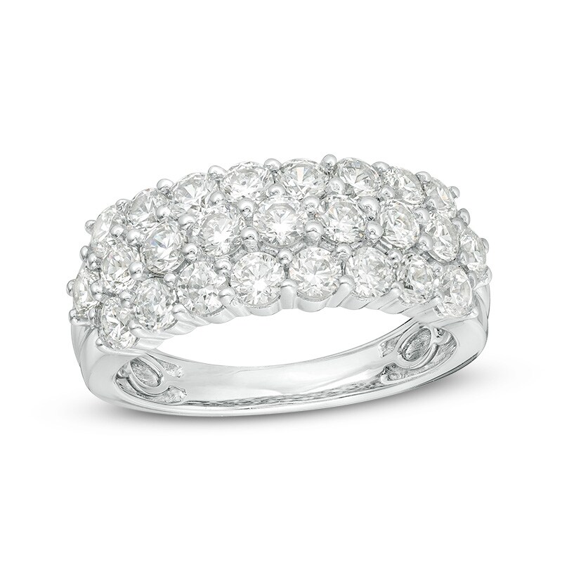 Main Image 1 of Previously Owned - 2 CT. T.W. Diamond Multi-Row Band in 18K White Gold