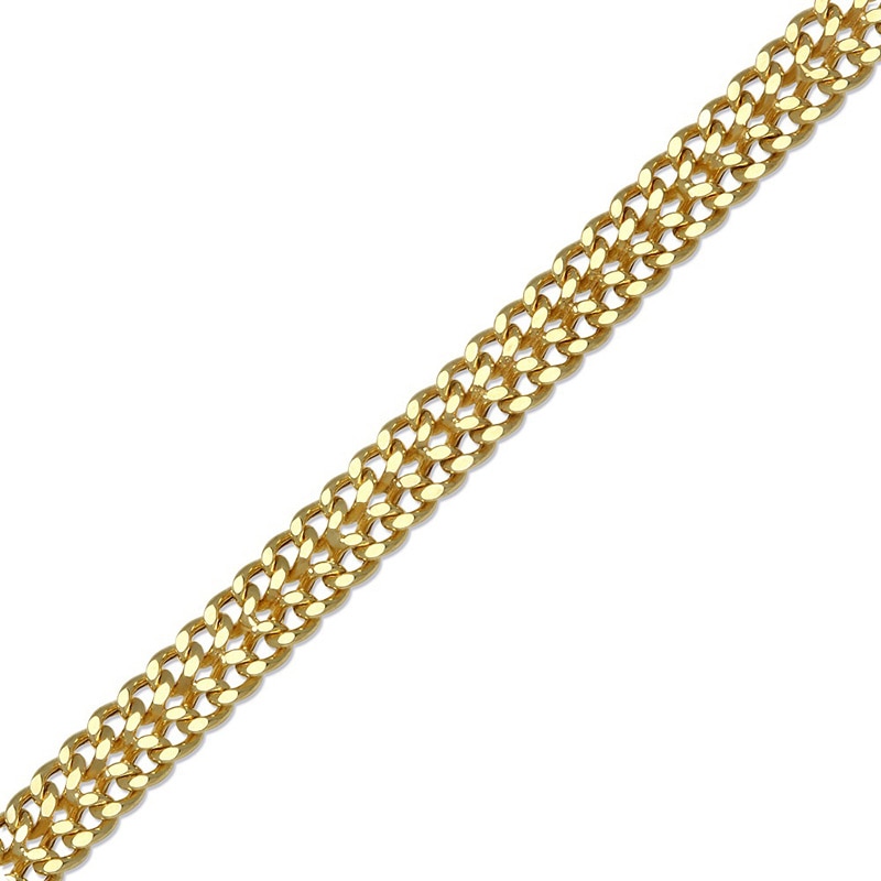 Main Image 1 of Previously Owned - 5.45mm Double Row Curb Chain Bracelet in 10K Gold - 7.25"