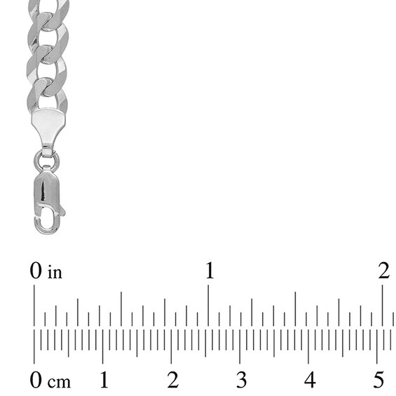 Previously Owned - Ladies' 6.7mm Curb Chain Necklace in 14K White Gold - 24"