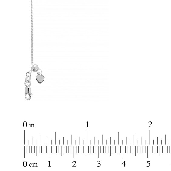 Previously Owned - Ladies' 0.88mm Adjustable Diamond-Cut Wheat Chain Necklace in 14K White Gold - 22"