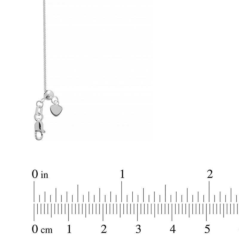 Main Image 2 of Previously Owned - Ladies' 0.88mm Adjustable Diamond-Cut Wheat Chain Necklace in 14K White Gold - 22"