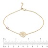 Thumbnail Image 2 of Previously Owned - 4.0mm Lab-Created Pink and White Sapphire Rose Anklet in 10K Gold - 10"