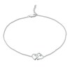 Thumbnail Image 1 of Previously Owned - Interlocking Loop Hearts Anklet in Sterling Silver - 10"