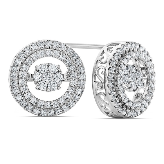 Previously Owned - 5/8 CT. T.w. Composite Diamond Double Frame Stud Earrings in 10K White Gold