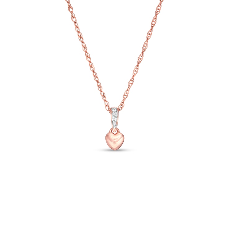 Main Image 1 of Previously Owned - Diamond Accent Heart Pendant in 10K Rose Gold