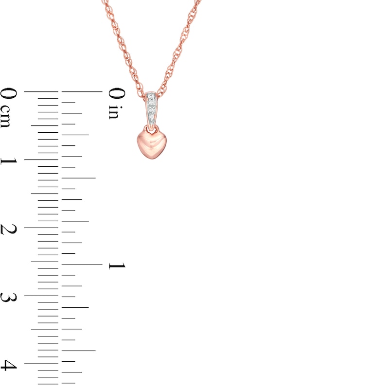 Main Image 2 of Previously Owned - Diamond Accent Heart Pendant in 10K Rose Gold
