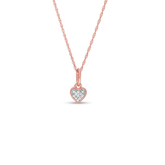 Previously Owned - Diamond Accent Heart Vintage-Style Pendant in 10K Rose Gold