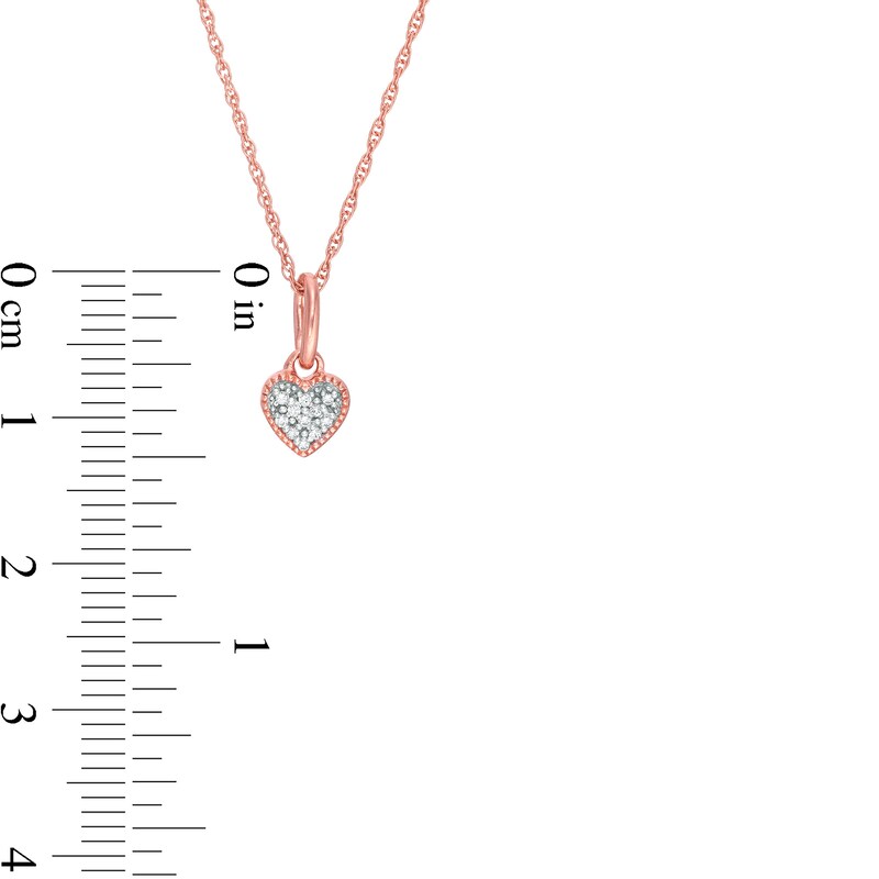 Main Image 2 of Previously Owned - Diamond Accent Heart Vintage-Style Pendant in 10K Rose Gold