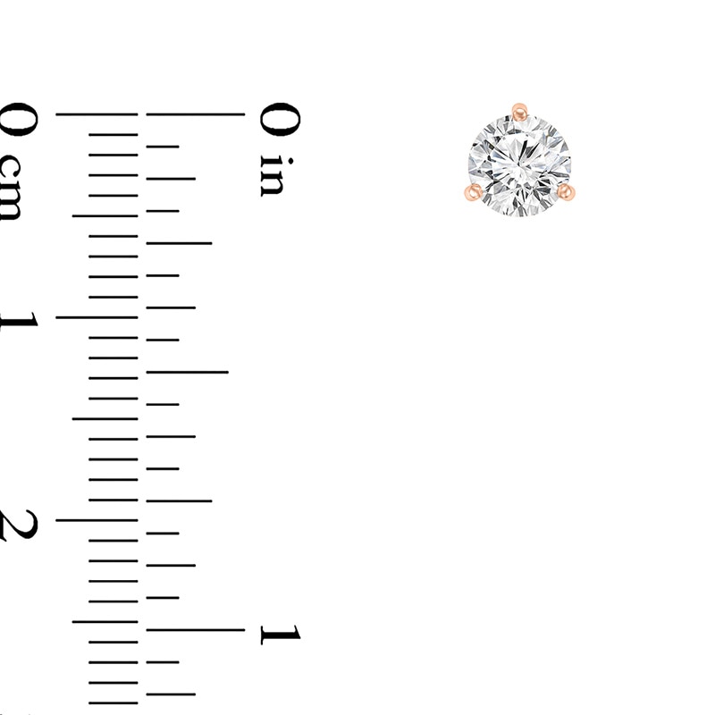Main Image 2 of Previously Owned - 1/2 CT. T.W. Diamond Solitaire Stud Earrings in 14K Rose Gold (I/VS2)