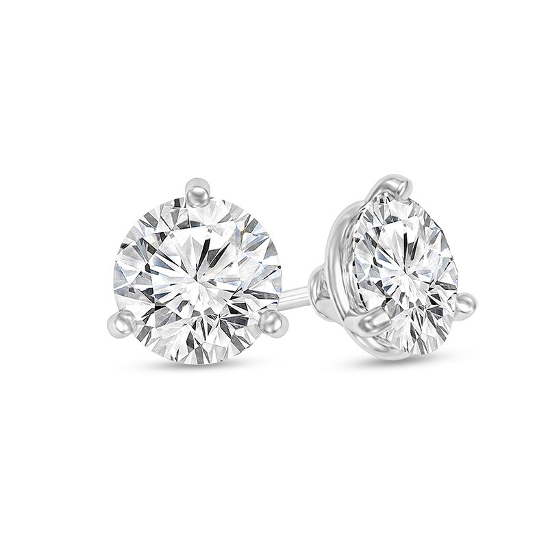 Main Image 1 of Previously Owned - 1/4 CT. T.W. Diamond Solitaire Stud Earrings in 14K White Gold (I/SI2)